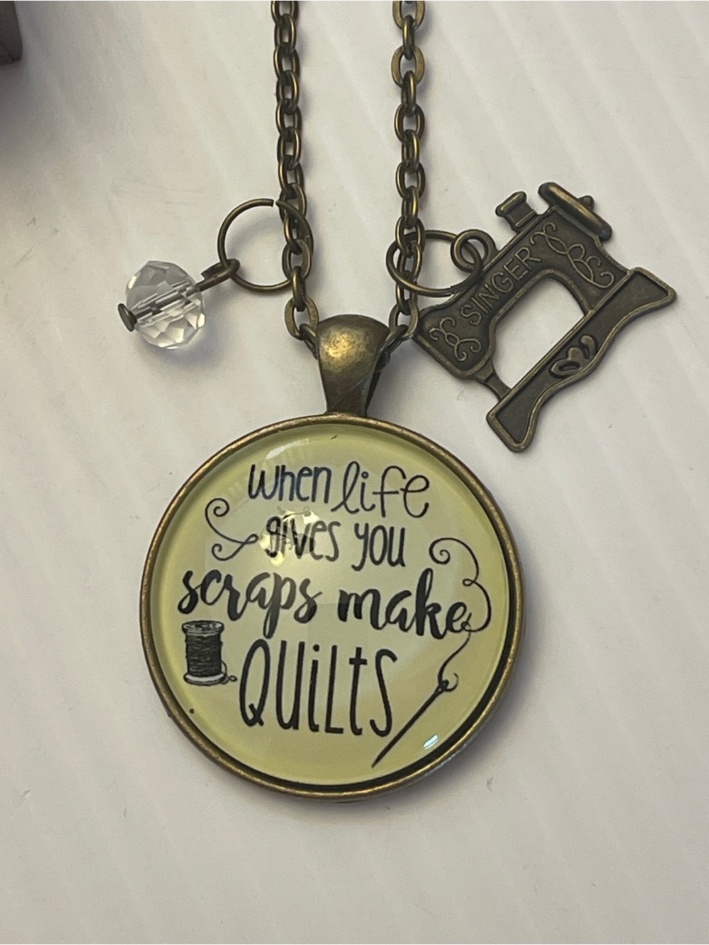 Sewing Mends Soul Seamstress NecklaceGift Machine Charm by Gutsy Goodness